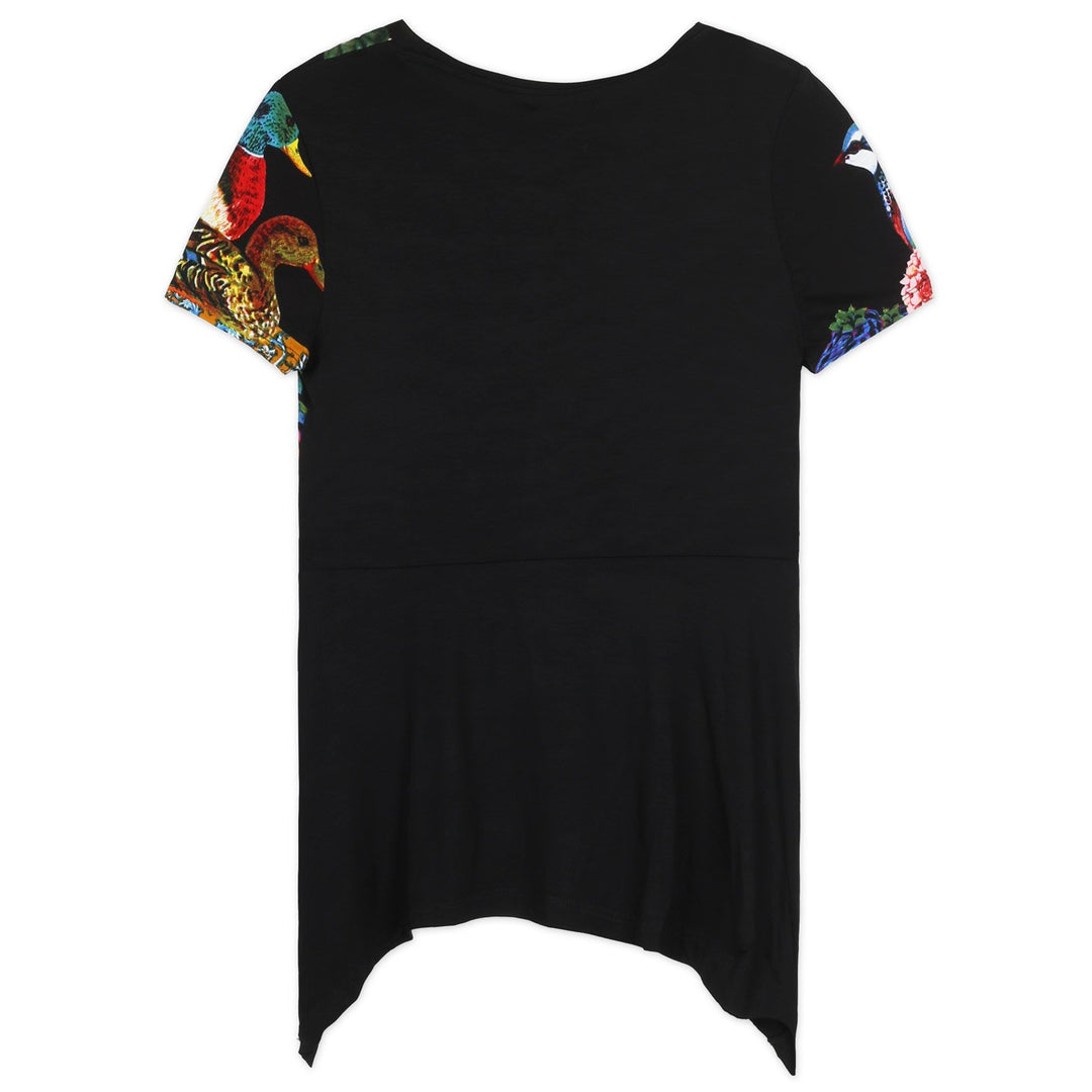 Desigual Vanity Női Rövid Ujjú Felső | Fekete Mintás