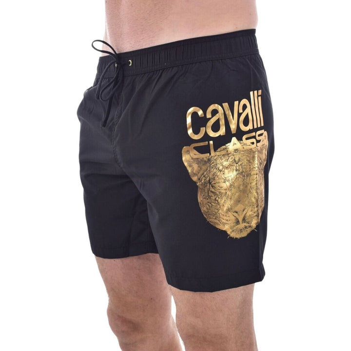 Cavalli Class Fürdőnadrág | Koromofekete Mintás
