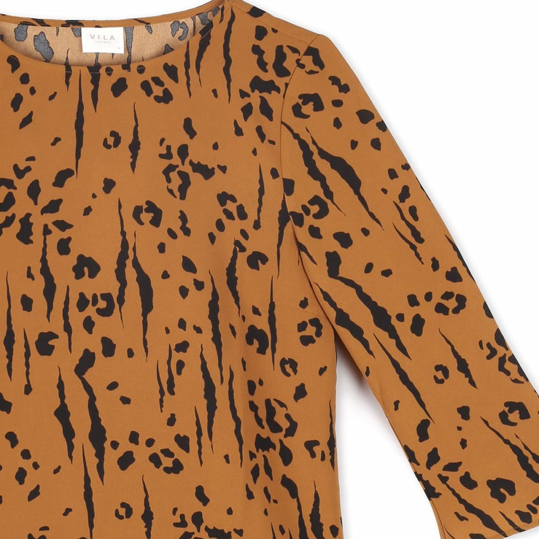 Vila Kerek Nyakú Blúz | Sárga