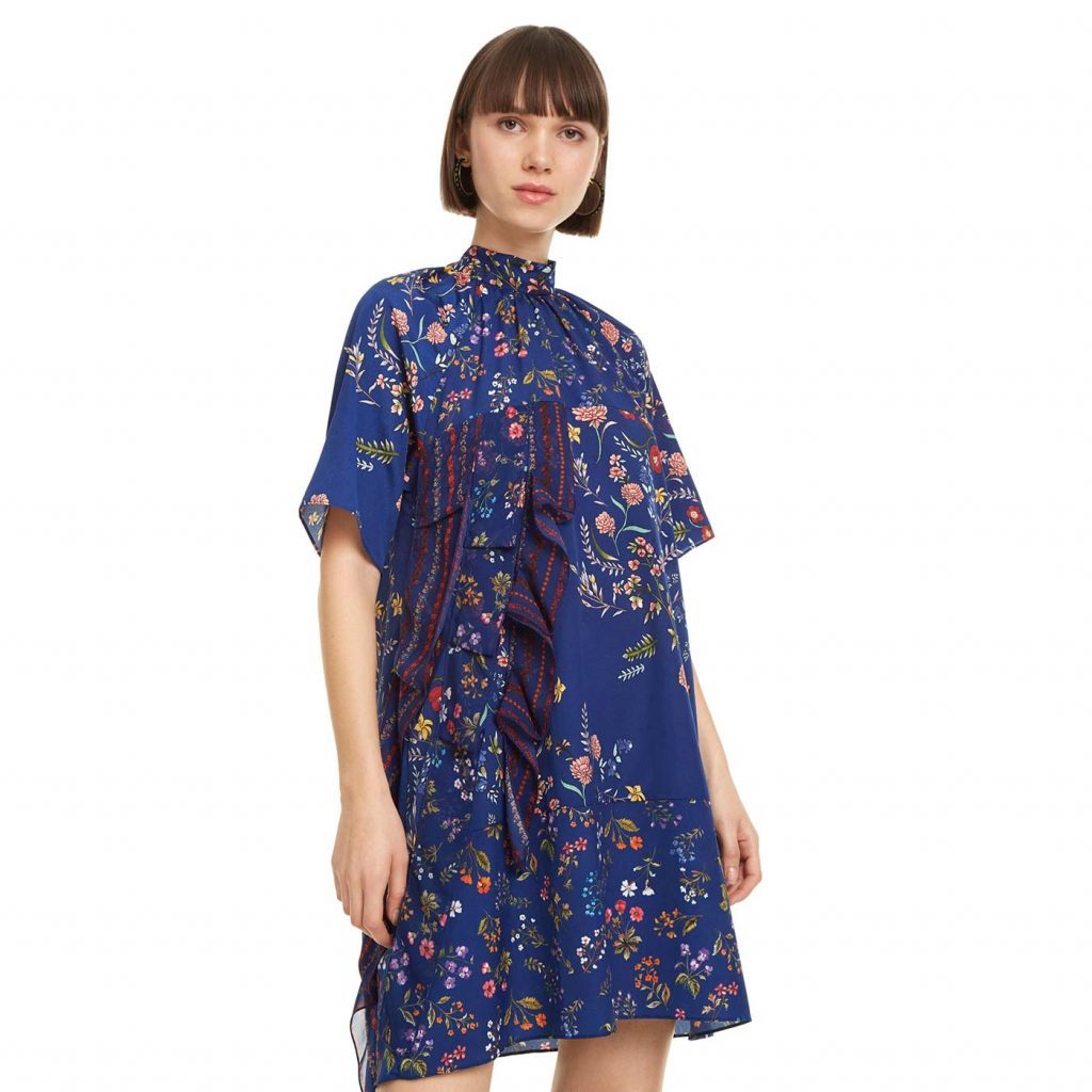 Desigual Florence Rövid Ujjú Ruha | Kék Mintás
