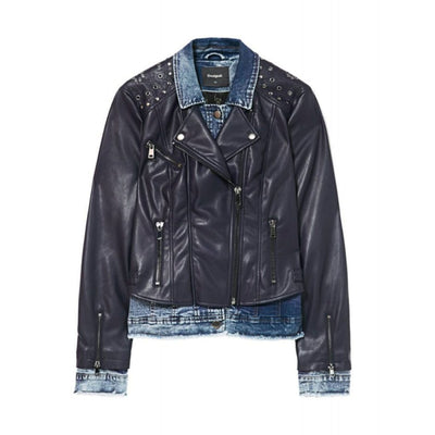 Desigual Beth Eco Bőr-Farmer Dzseki | Sötétkék