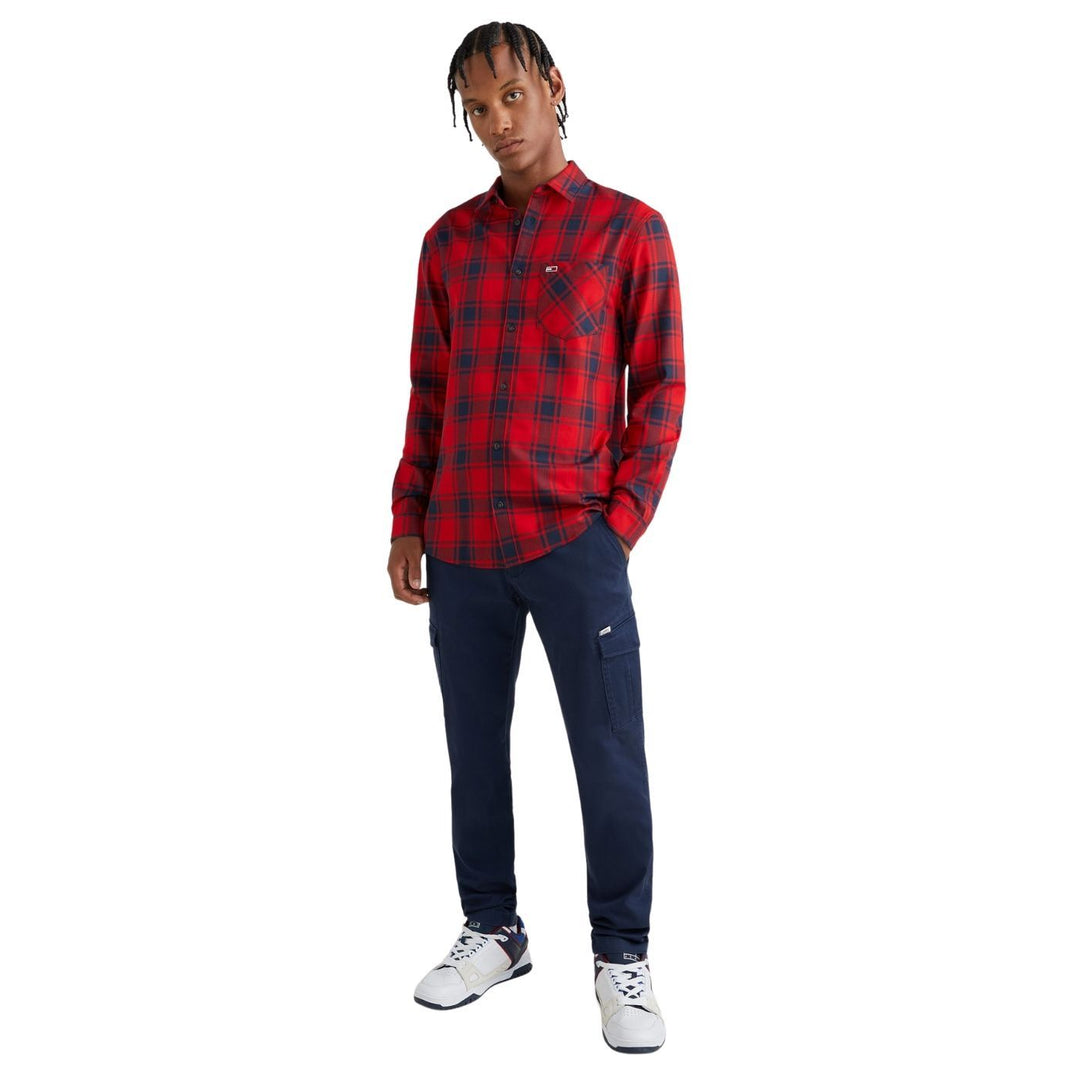 Tommy Hilfiger Hosszú Ujjú Kockás Ing | Piros-Kék