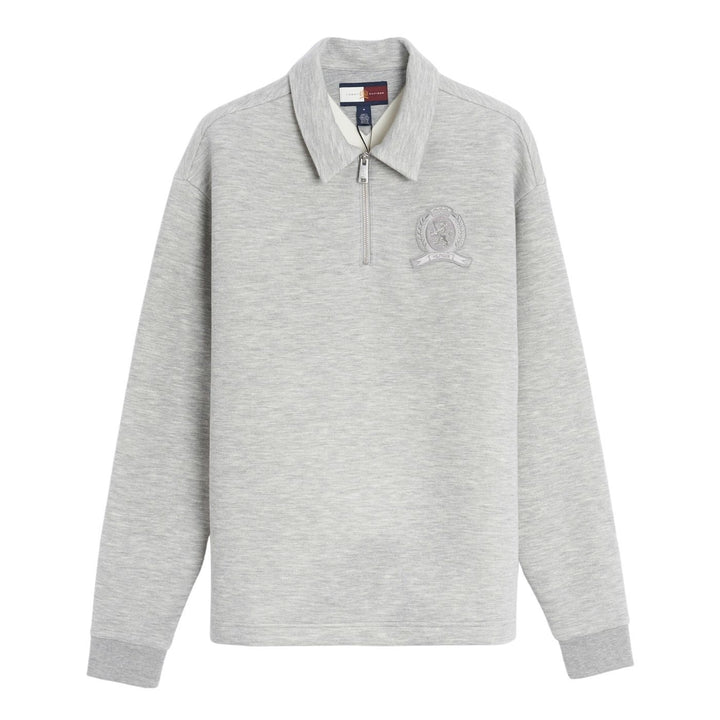 Tommy Hilfiger Férfi Cipzáras Pulóver | Világos Szürke