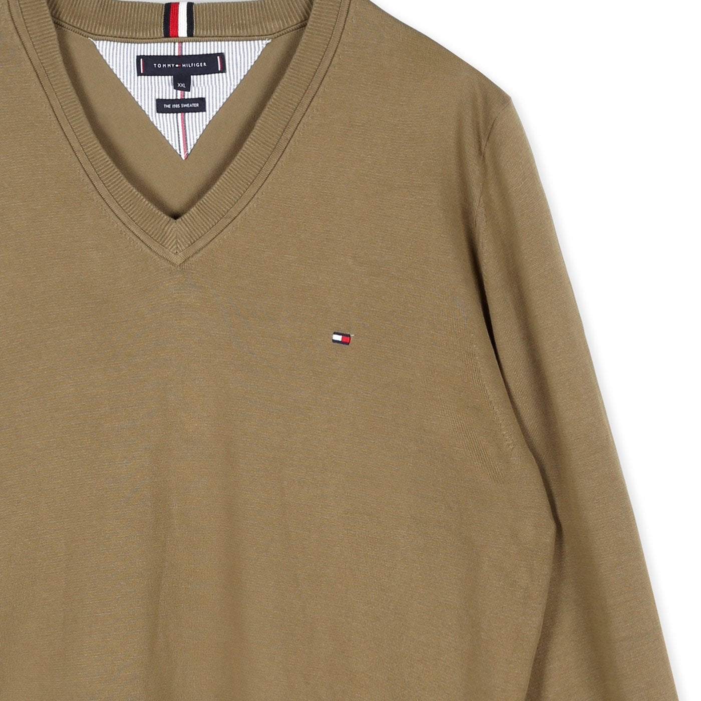 Tommy Hilfiger V-Nyakú Kötött Pulóver | Khaki