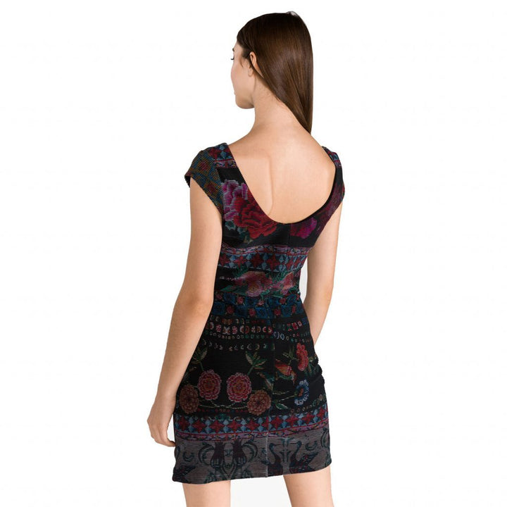 Desigual Monroe Bordázott Ruha | Fekete Mintás