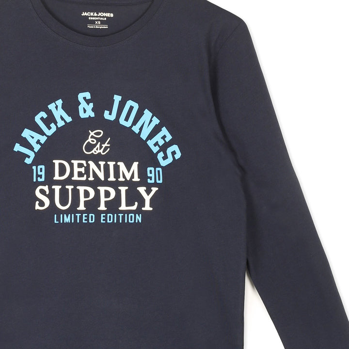 Jack & Jones Logo Tee Hosszú Ujjú Felső | Kék Feliratos