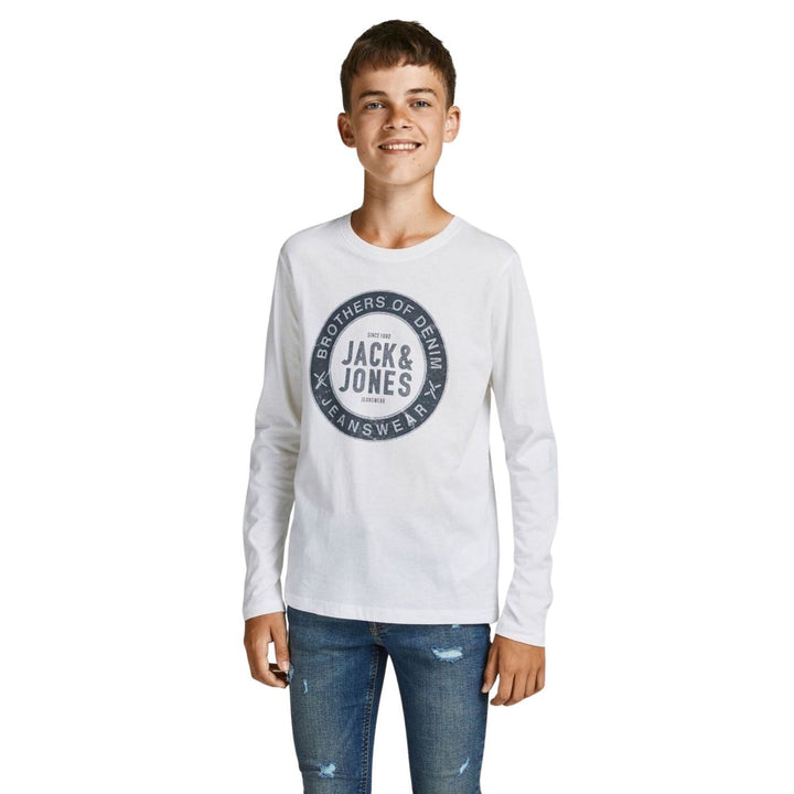 Jack & Jones Fiú Hosszú Ujjú Feliratos Póló | Hófehér