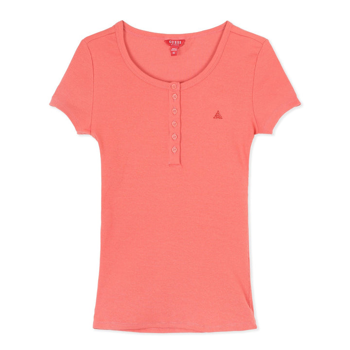 Guess Lily | Kötött Rövid Ujjú Póló | Korall