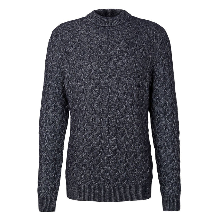 Tom Tailor Cozy Cable Kötött Pulóver | Sötétkék