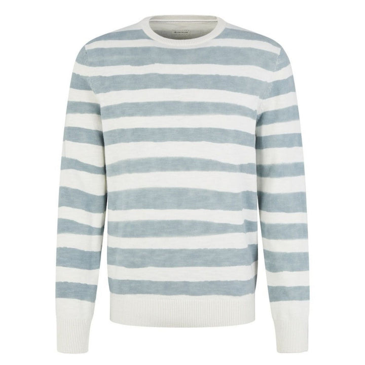 Tom Tailor Printed Stripe Kötött Pulóver | Fakó Zöld Csíkos