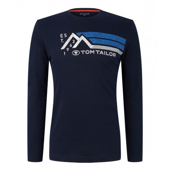 Tom Tailor Mintás Hosszú Ujjú Póló | Sötétkék