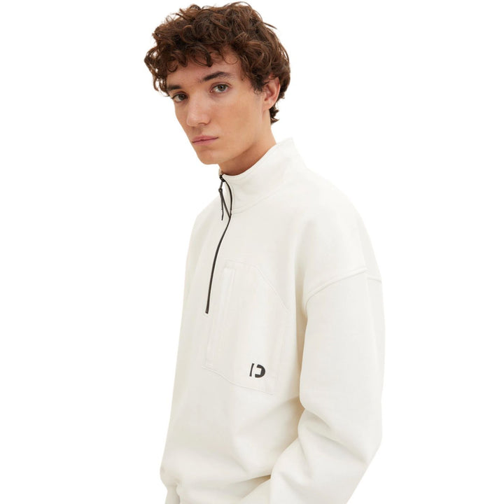 Tom Tailor Relaxed Troyer Pulóver | Fehér