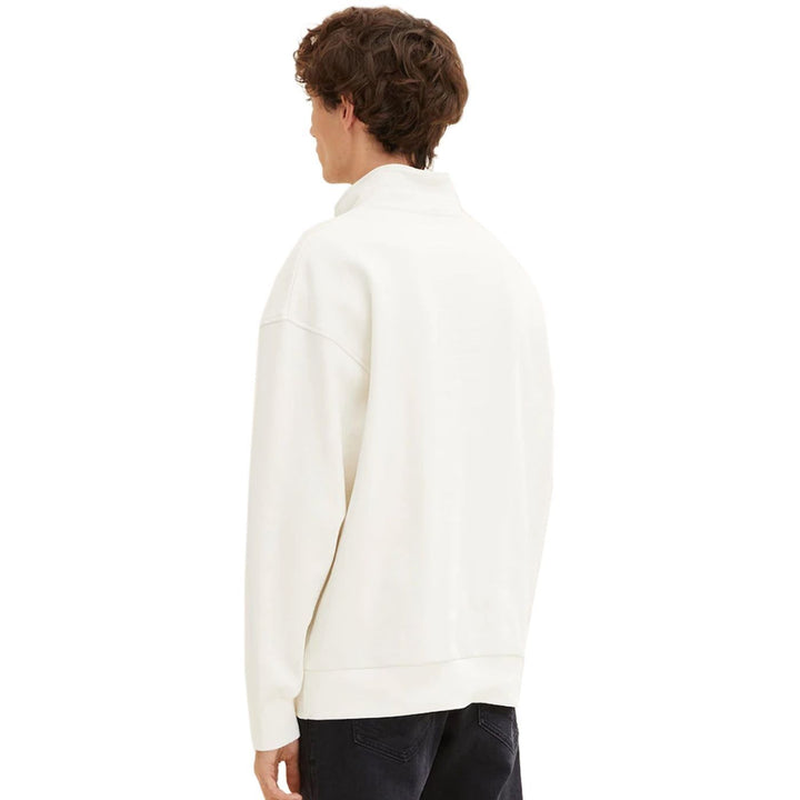 Tom Tailor Relaxed Troyer Pulóver | Fehér