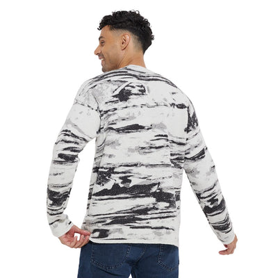 Calvin Klein férfi Abstract Jacquard Pulóver | Fehér Mintás