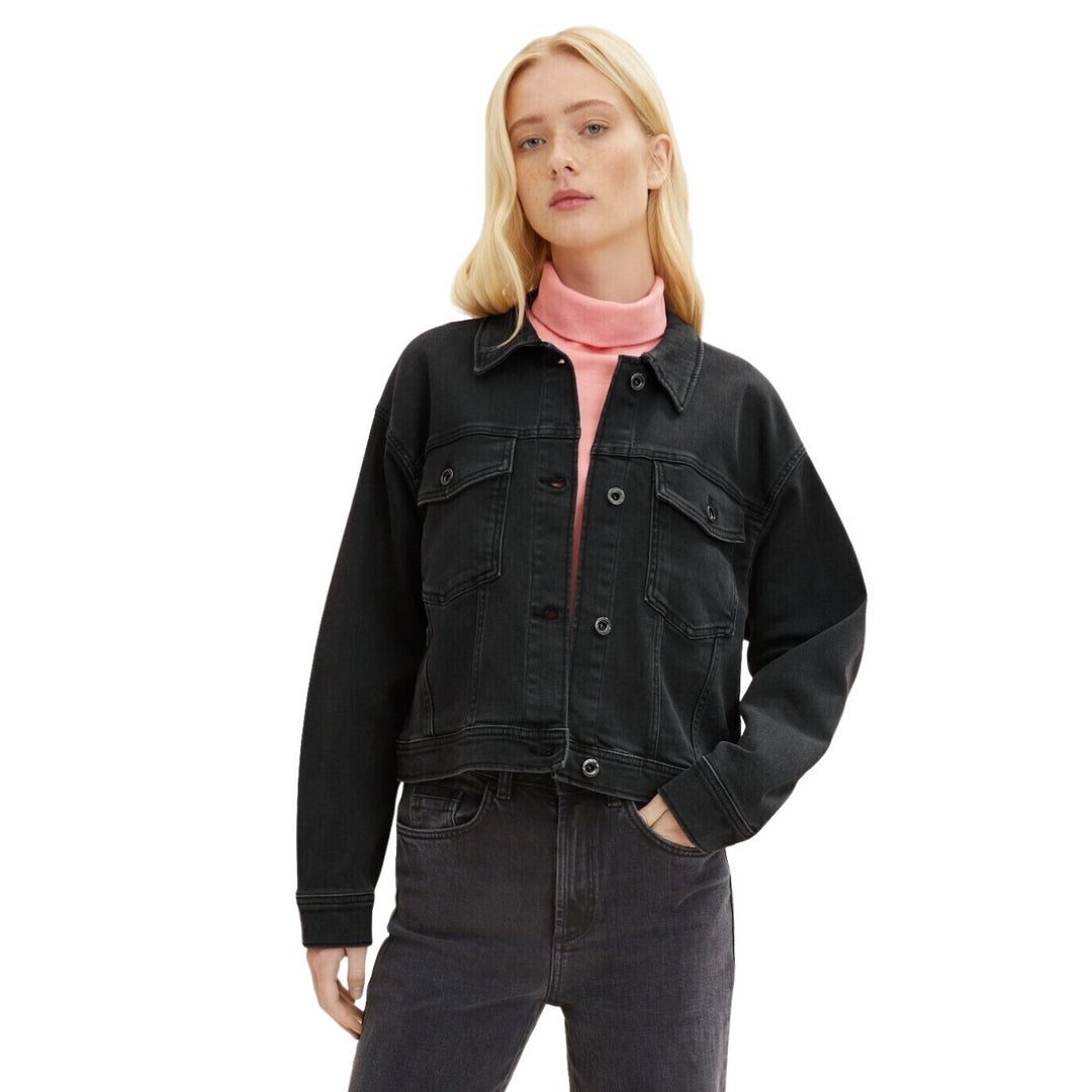 Tom Tailor Crop Farmerdzseki | Koptatott Fekete
