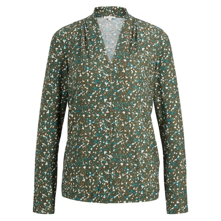 Tom Tailor Hosszú Ujjú Mintás Felső | Sötétzöld