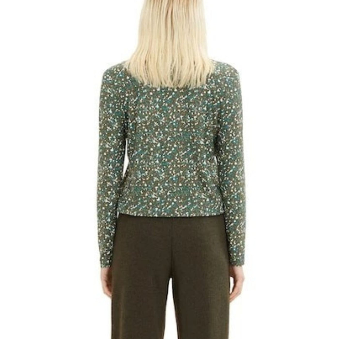 Tom Tailor Hosszú Ujjú Mintás Felső | Sötétzöld