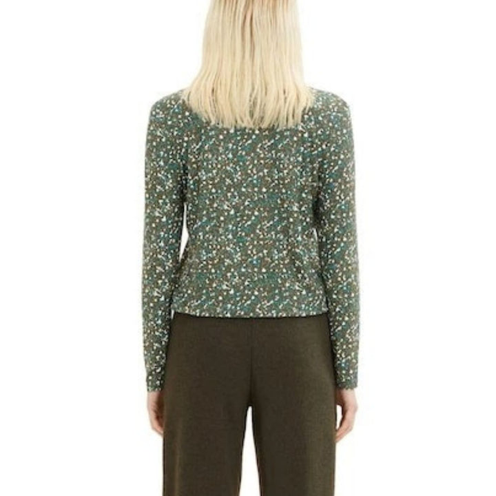 Tom Tailor Hosszú Ujjú Mintás Felső | Sötétzöld