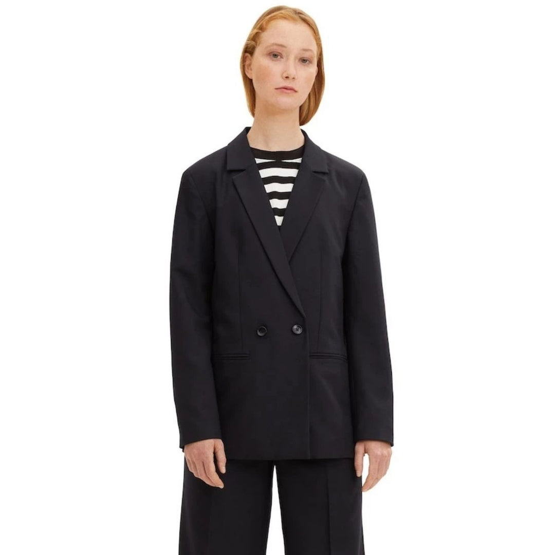 Tom Tailor Loose Fit Boyfriend Blézer | Fekete
