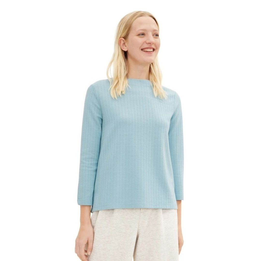 Tom Tailor Strukturált Pulóver | Kék Csillogós