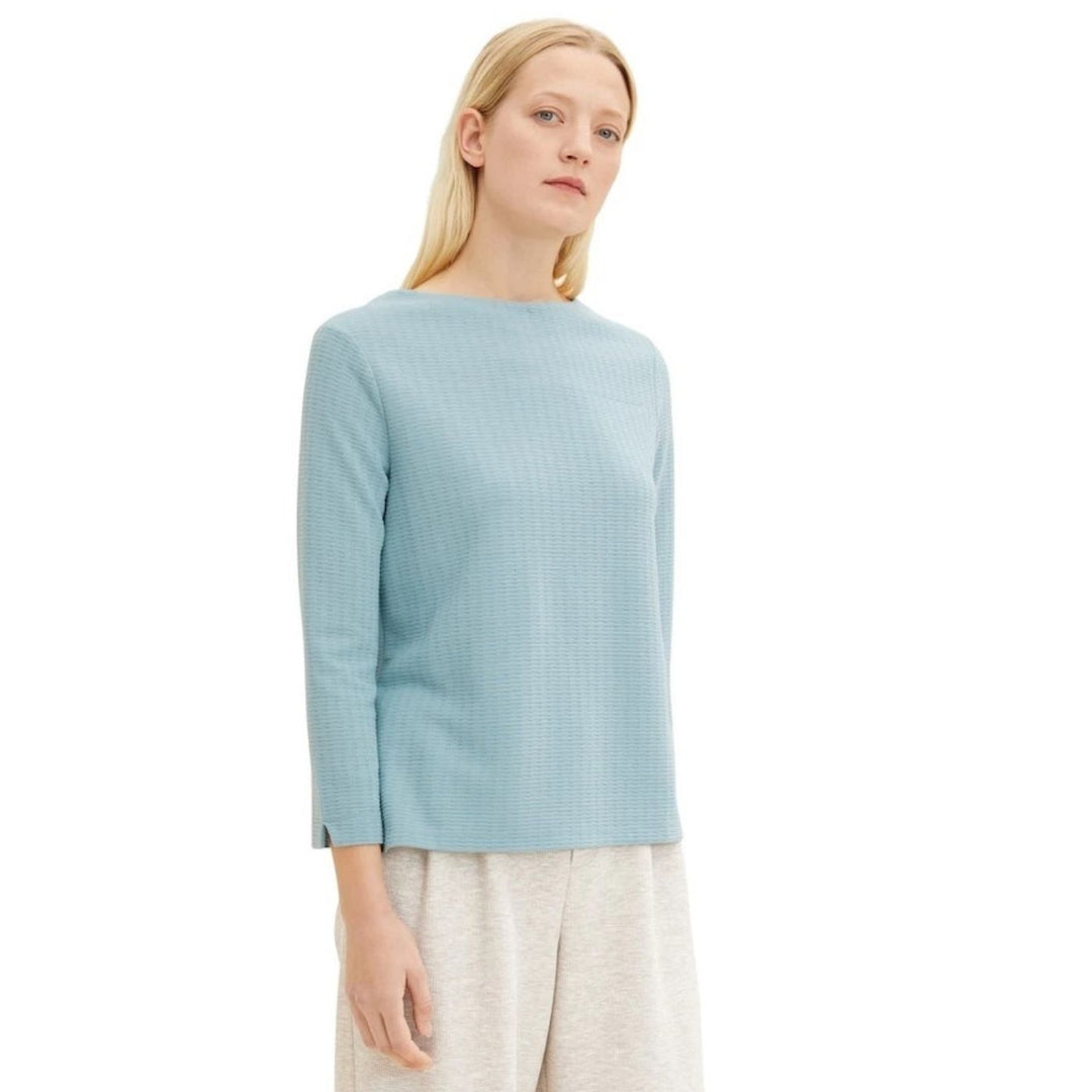 Tom Tailor Strukturált Pulóver | Kék Csillogós