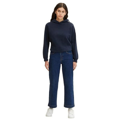 Tom Tailor Magasderekú Culotte Farmernadrág | Sötétkék
