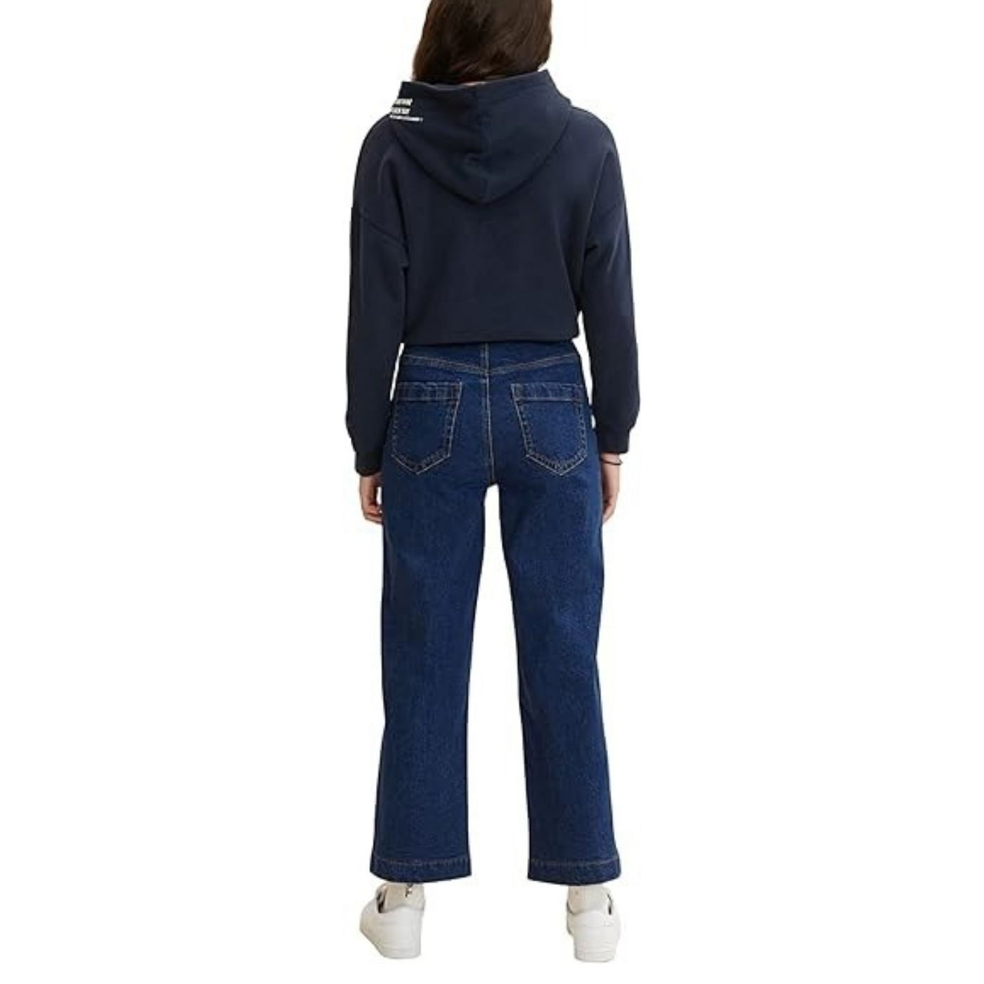 Tom Tailor Magasderekú Culotte Farmernadrág | Sötétkék