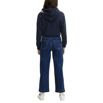 Tom Tailor Magasderekú Culotte Farmernadrág | Sötétkék
