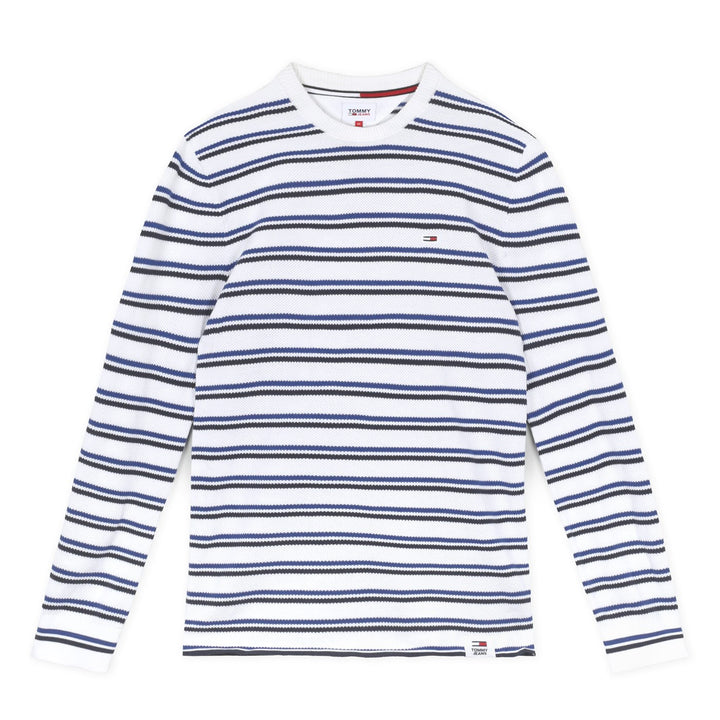 Tommy Hilfiger Multistripe Kötött Pulóver | Fehér Csíkos
