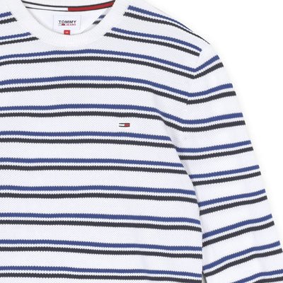 Tommy Hilfiger Multistripe Kötött Pulóver | Fehér Csíkos