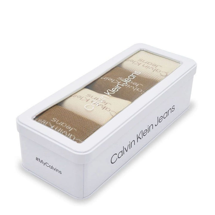Calvin Klein 4 db-os Hosszú Szárú Zokni | Bézs