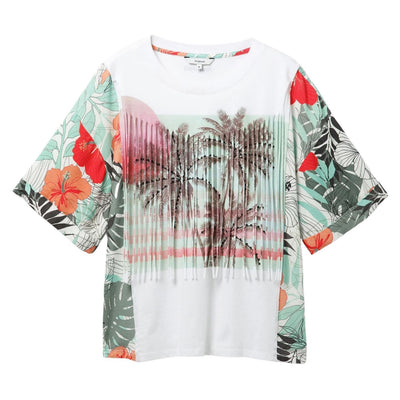 Desigual HONOLULU póló fehér mintás