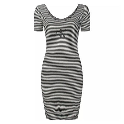 Calvin Klein Monogoram Stripe Ruha | Fekete