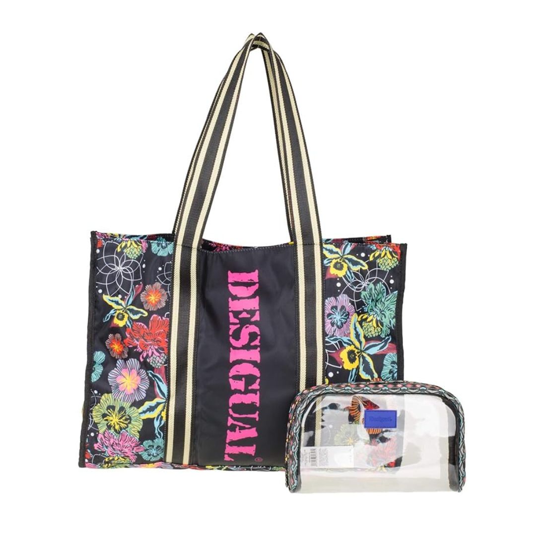 Desigual Bolso Inflight Foldable Maui Táska | Fekete Mintás