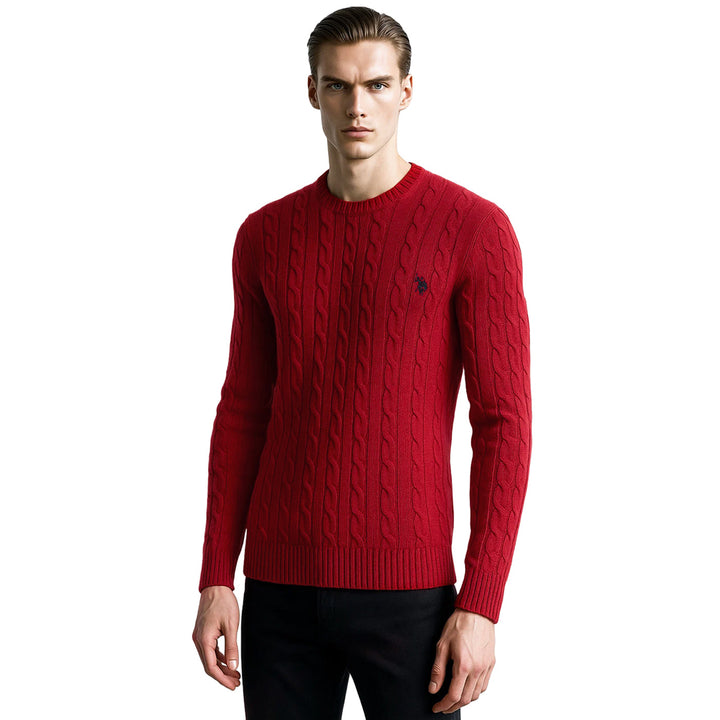 U.S. Polo Assn Férfi Kötött Pulóver I Piros