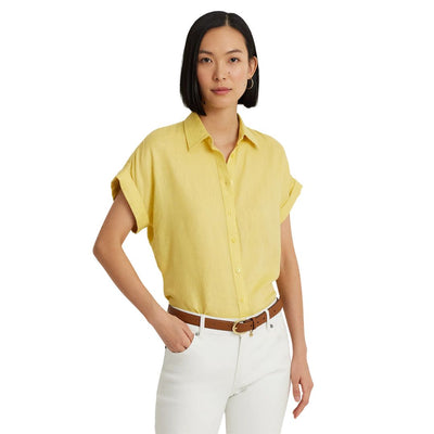 Ralph Lauren Női Len Blúz | Sárga