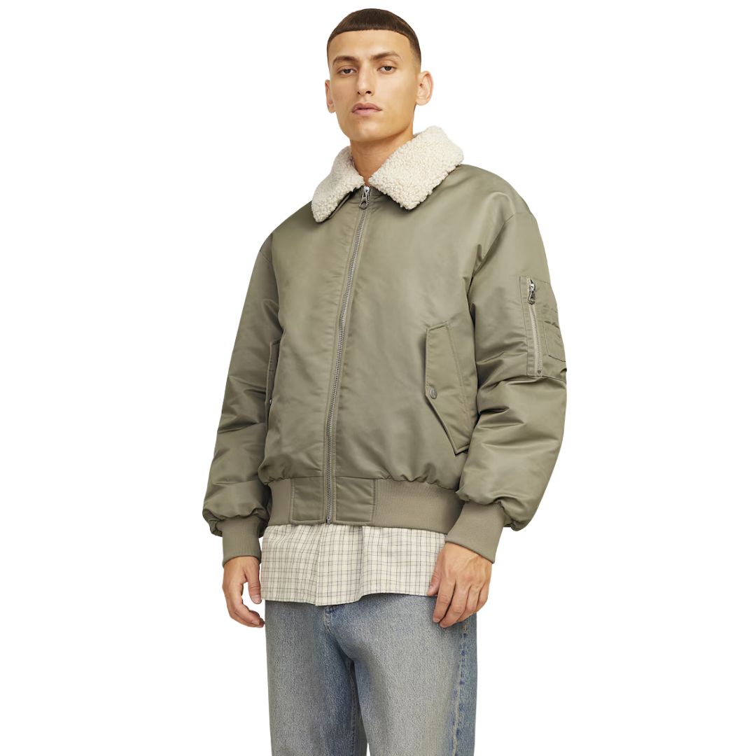 Jack and Jones Férfi Bomber Dzseki I Khaki