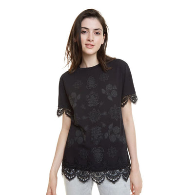 Desigual TS Gante Blúz | Fekete Mintás