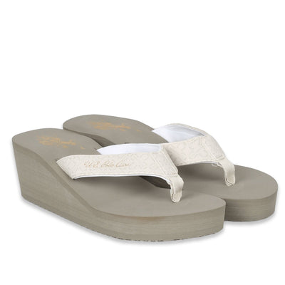 U.S. Polo Assn. Női Platform Papucs | Khaki-Krém