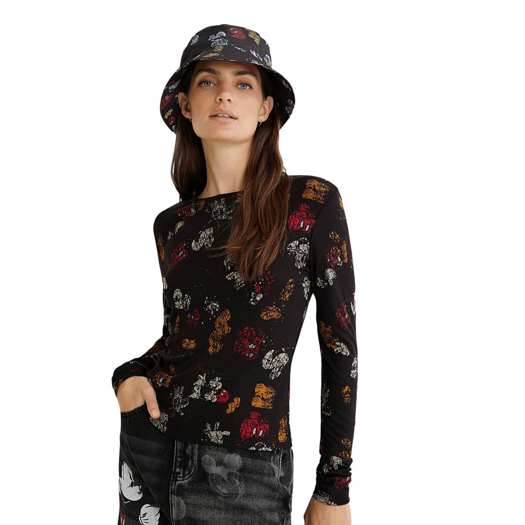 Desigual Női Mickey Lovers Felső I Fekete