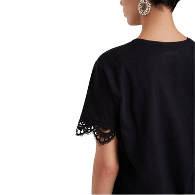 Desigual TS Gante Blúz | Fekete Mintás