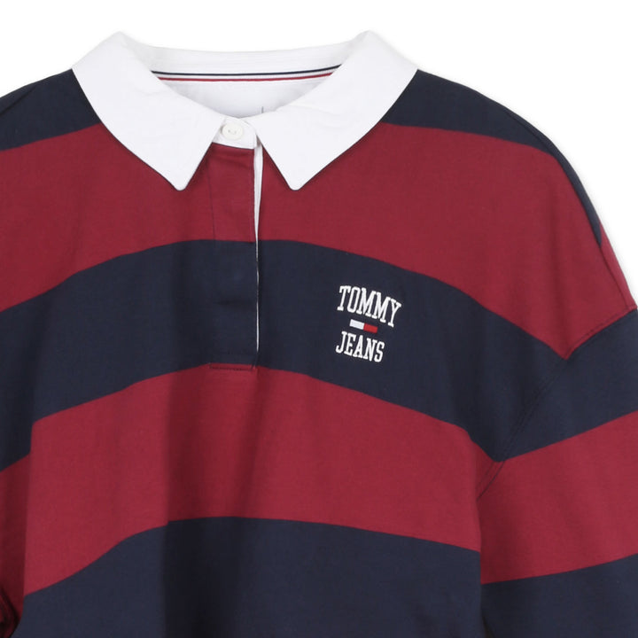 Tommy Hilfiger Hosszú Ujjú crop Felső | Sötétkék-Piros Csíkos