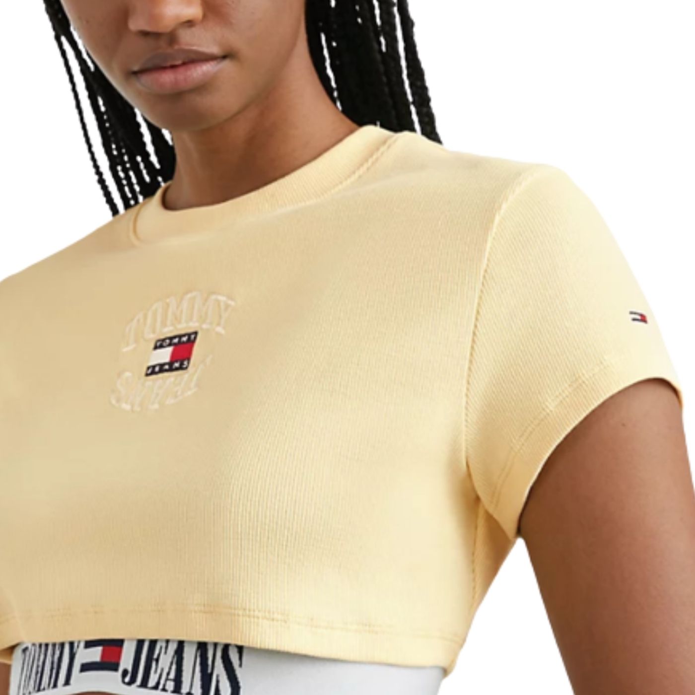 Tommy Hilfiger női Mirror Tee Crop Póló | Sárga