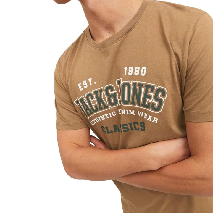 Jack and Jones Férfi JJElogo Tee SS O-neck Póló | Bézs