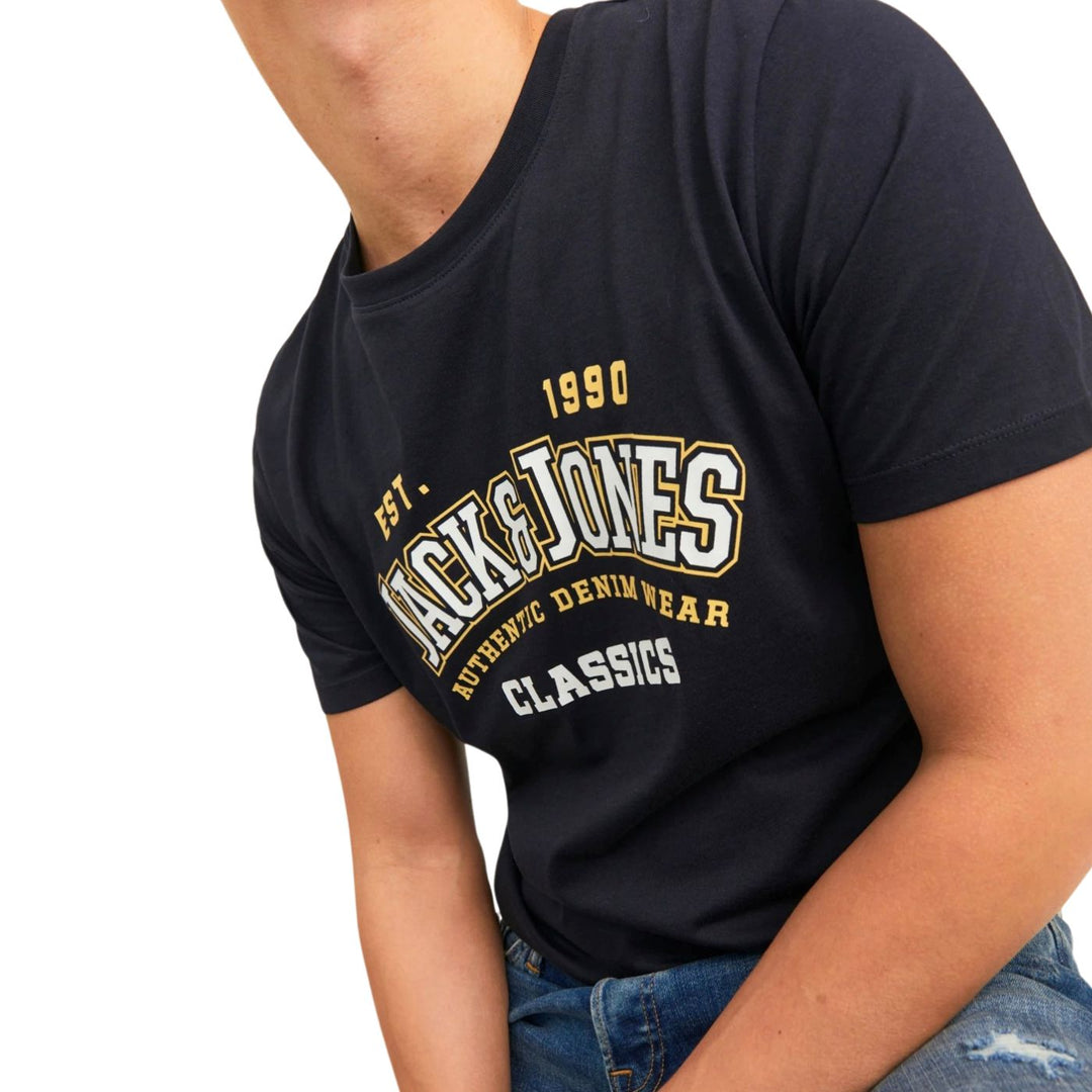 Jack and Jones Férfi JJElogo Tee SS O-neck  Póló | Sötétkék