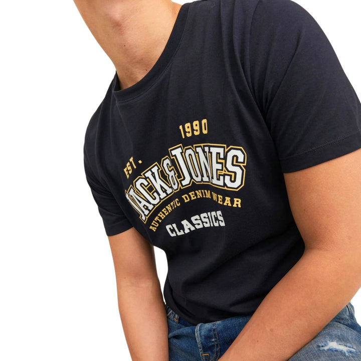 Jack and Jones Férfi JJElogo Tee SS O-neck  Póló | Sötétkék
