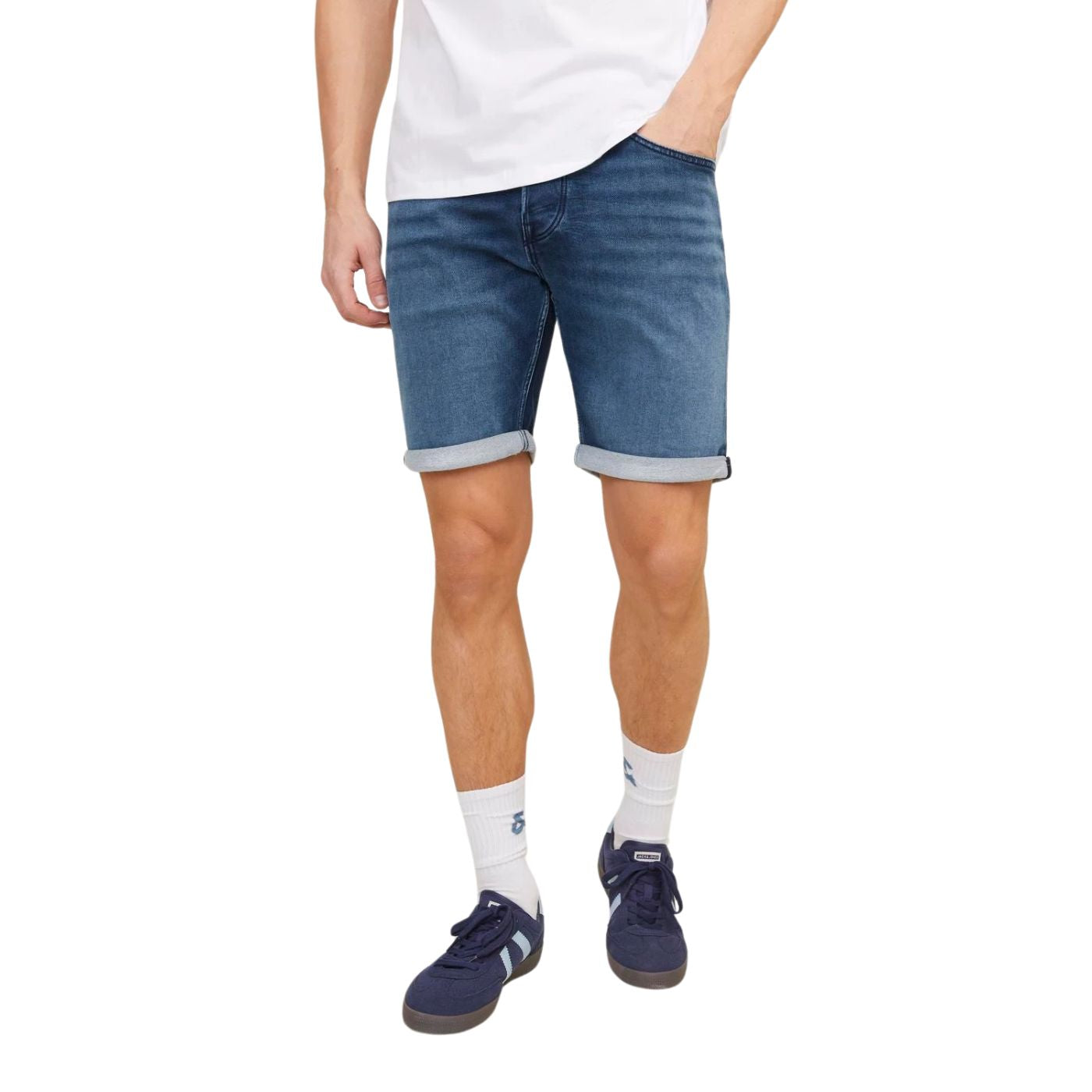 Jack & Jones Férfi Farmer Rövidnadrág | Sötétkék