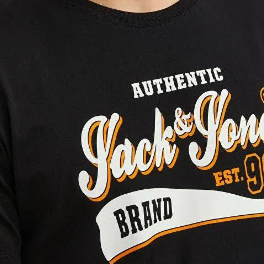 Jack and Jones Férfi JJElogo Tee SS O-neck  Póló | Fekete