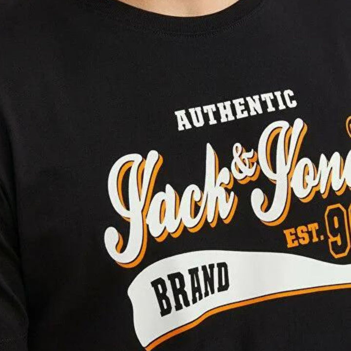 Jack and Jones Férfi JJElogo Tee SS O-neck  Póló | Fekete