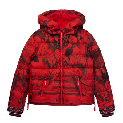 Desigual Padded Balto Dzseki | Piros Mintás